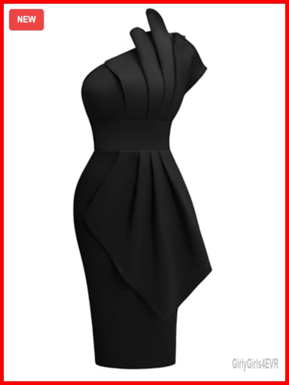 Elegant One Shoulder Pleated Bodycon Midi Dress for Party Club
